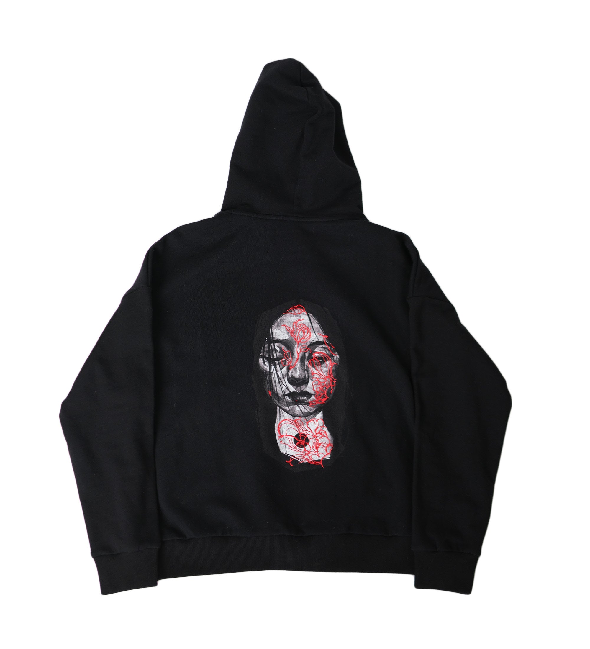 Red Rose Oversized Hoodie