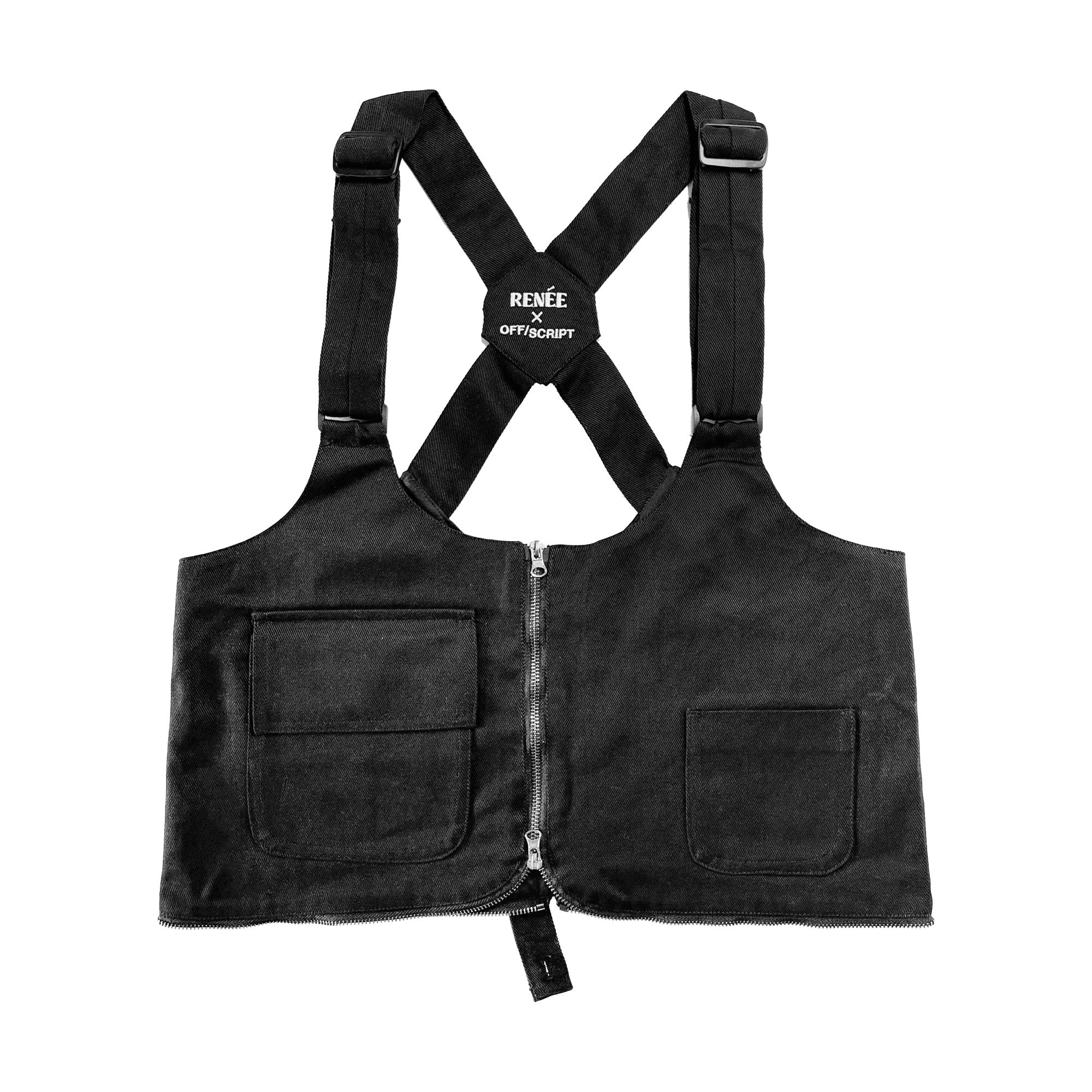 Cargo Denim Cropped Vest Bag